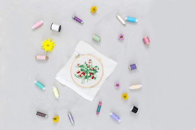 Zestaw do haftu z niciami